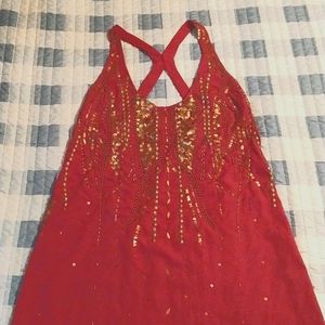 Free people plum studded racerback lined dress size M